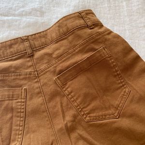 Wide Leg, Button-Fly, Crop, High Rise Pants